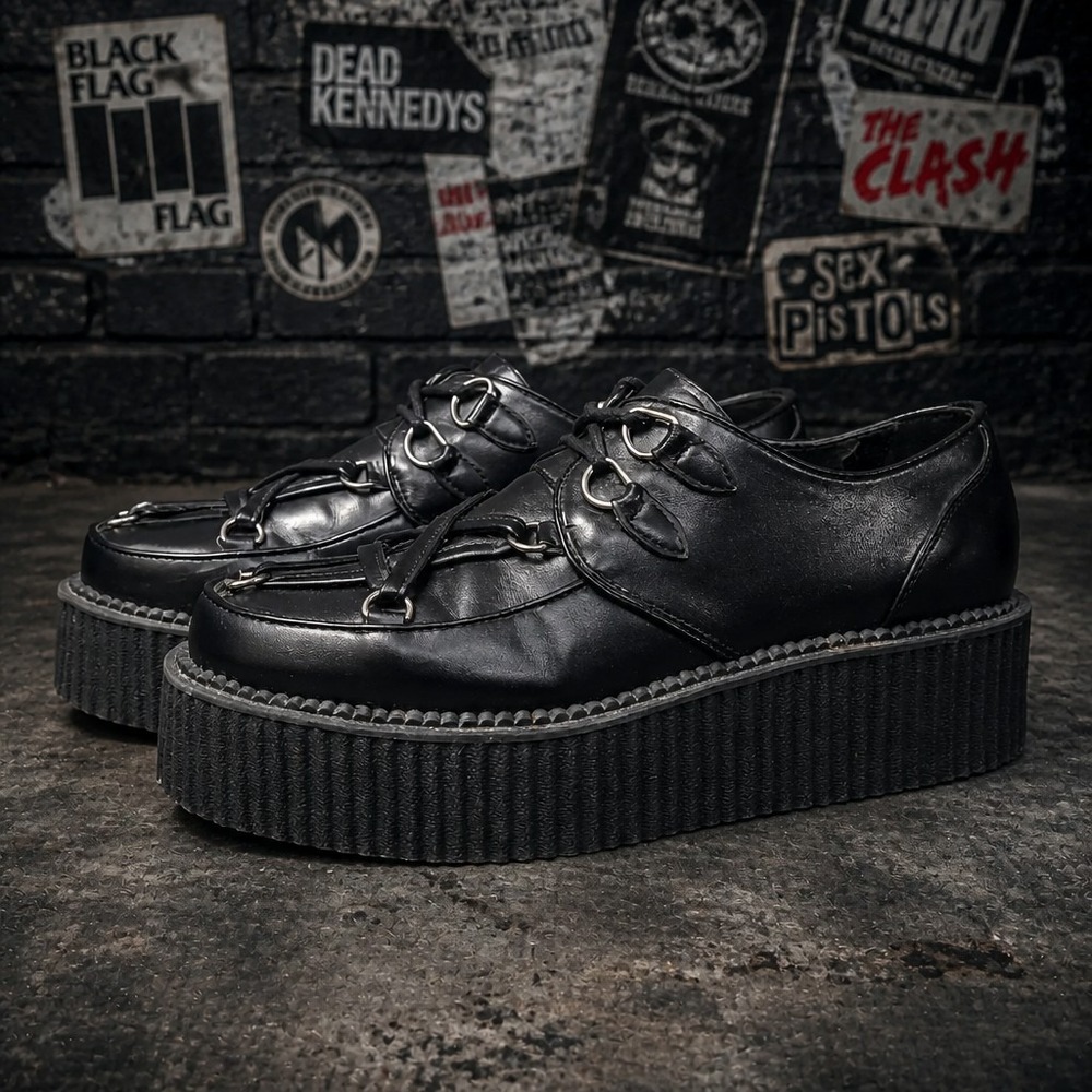 Killstar Hexellent Creepers Gothic Pentagram Platform Black Punk Sz 8